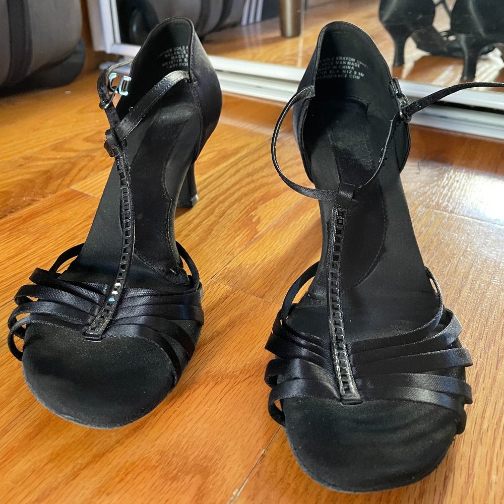 Black ballroom dance shoes